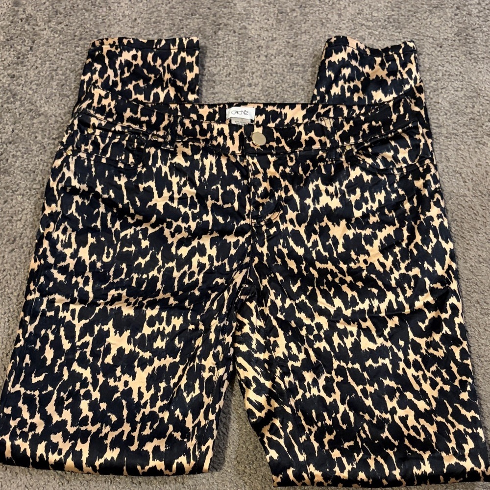 Cache Leopard Print Straight Leg Pants - Picture 2 of 5
